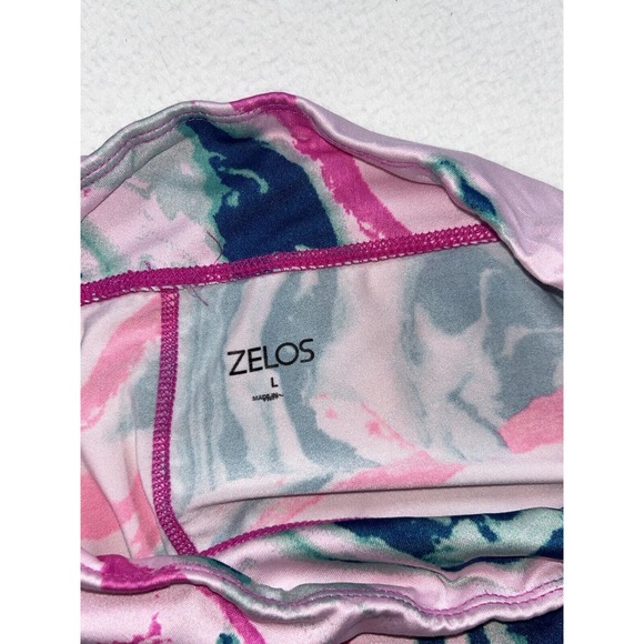 Zelos Leggings pink green pattern excellent condition super soft size Large - Picture 5 of 7